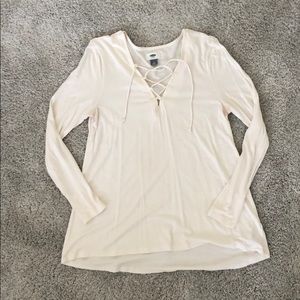 Cream Crisscross Shirt